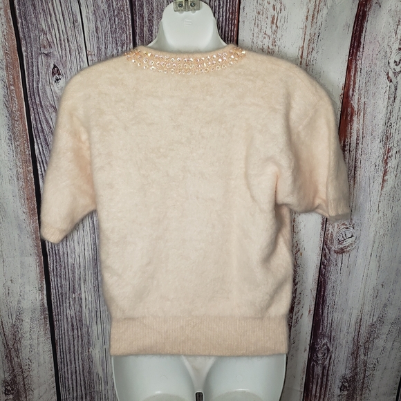 Nordstrom Angora Rabbit Fur Beaded Sequin Sweater - Picture 2 of 9